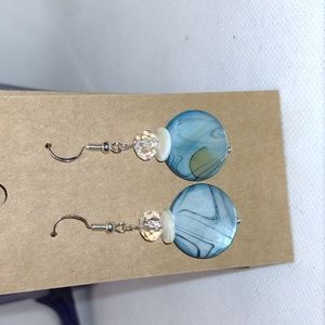 Teal coin bead Dangle